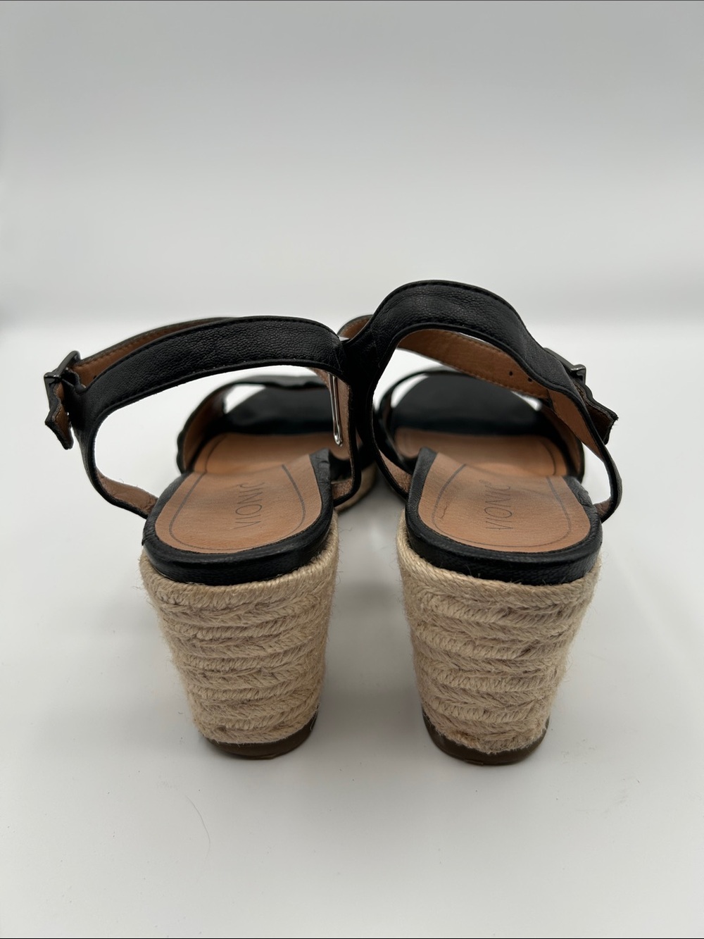 Vionic Black Scalloped Espadrille Wedge Sandals - Picture 5 of 13